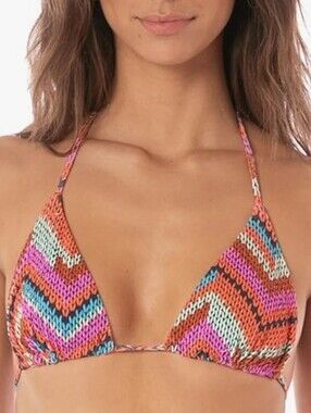 Maaji Bright Pink Reversible One-Piece Swim Top with Multicolor Trim